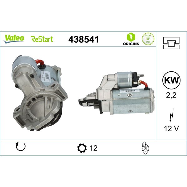 Startmotor 12V Valeo 438541 VALEO