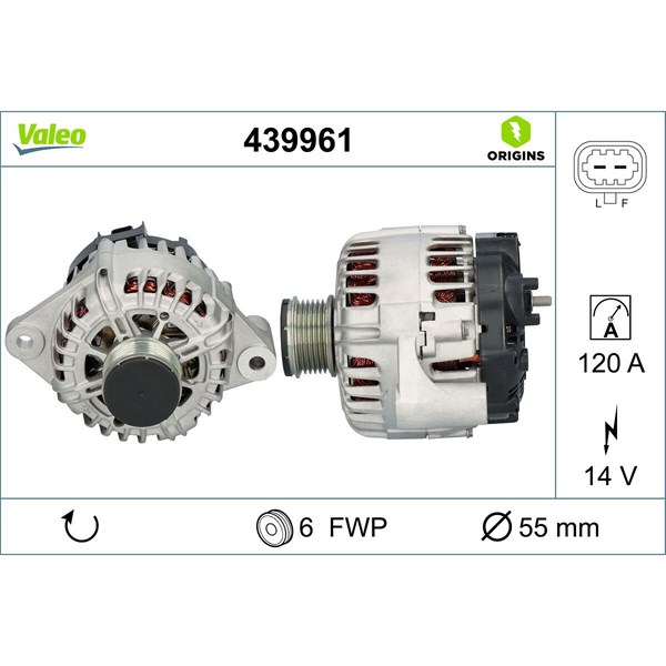 Generator 14V 120A Valeo 439961 VALEO