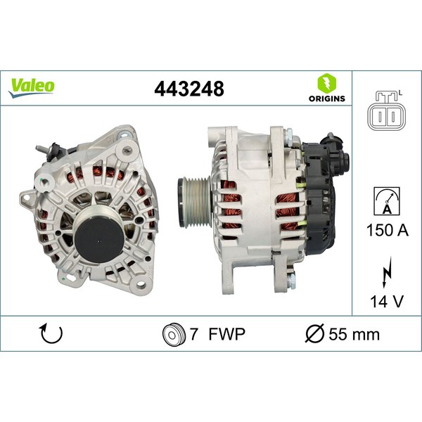 Generator 14V 150A Valeo 443248 VALEO
