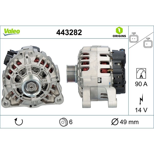 Generator 14V 90A Valeo 443282 VALEO