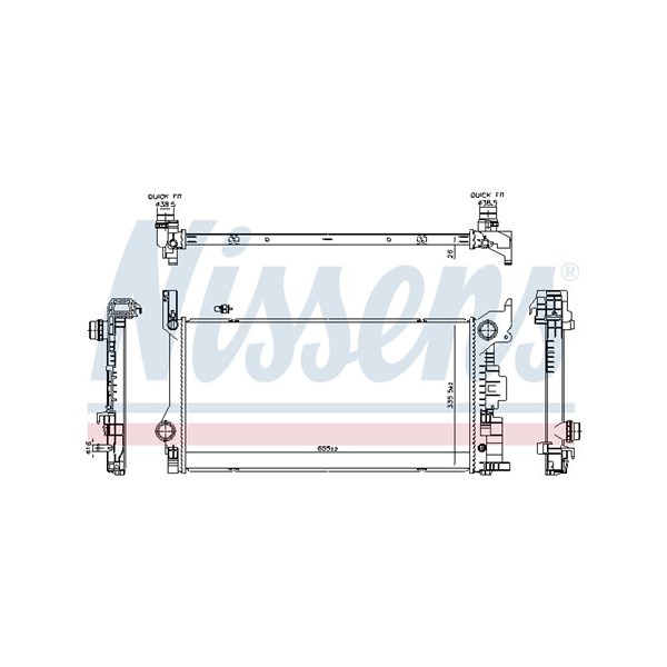 Kylare, motorkylning Nissens 606565 NISSENS