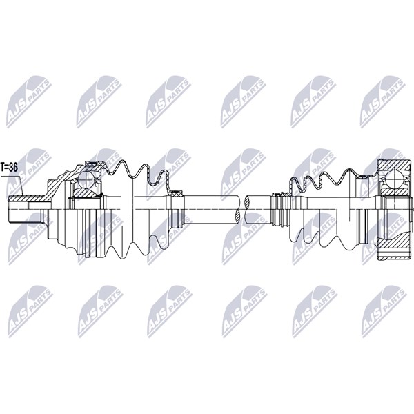 Drivaxel, framaxel vänster Nty NPW-AU-104 NTY