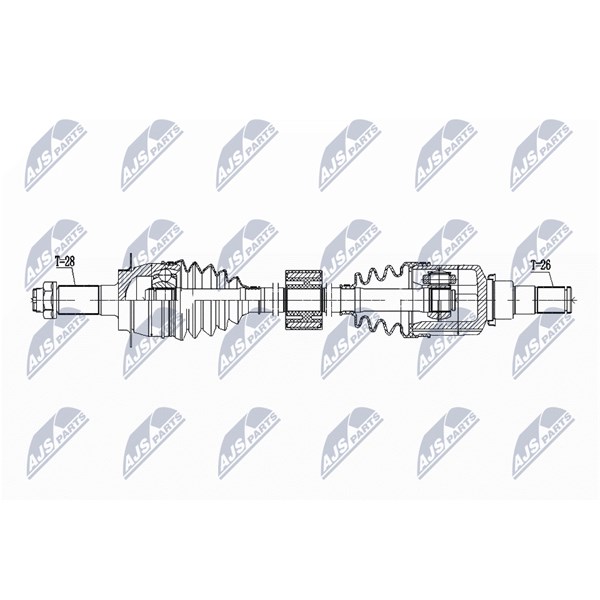 Drivaxel, framaxel vänster Nty NPW-SU-060 NTY