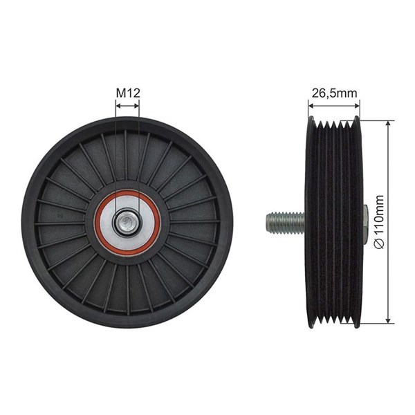 Styrrulle, drivrem Nty RNK-CH-038 NTY