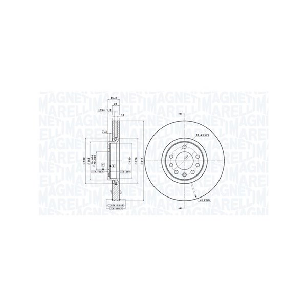 Bromsskiva Ventilerad, Framaxel Magneti marelli 360406008501 MAGNETI MARELLI