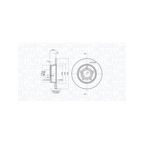 Bromsskiva Solid, Bakaxel Magneti marelli 360406013301 MAGNETI MARELLI