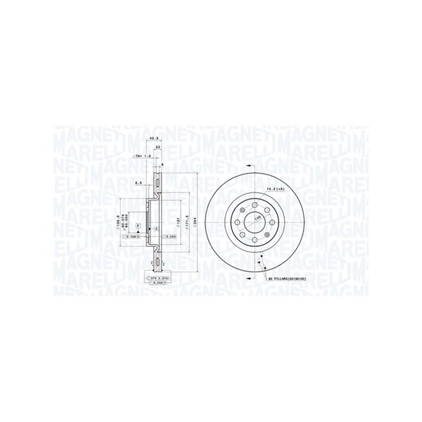 Bromsskiva, Framaxel Magneti marelli 360406024101 MAGNETI MARELLI