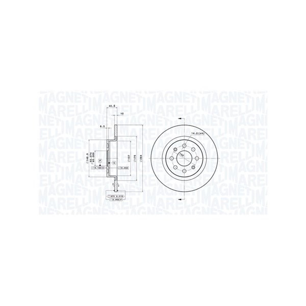 Bromsskiva Solid, Bakaxel Magneti marelli 360406024201 MAGNETI MARELLI