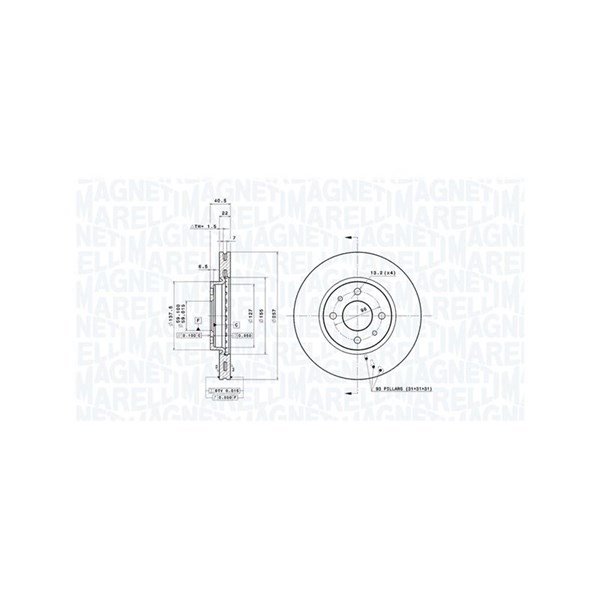 Bromsskiva, Framaxel Magneti marelli 360406029401 MAGNETI MARELLI