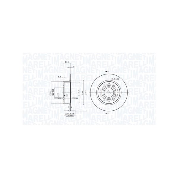 Bromsskiva Solid, Bakaxel Magneti marelli 360406050701 MAGNETI MARELLI