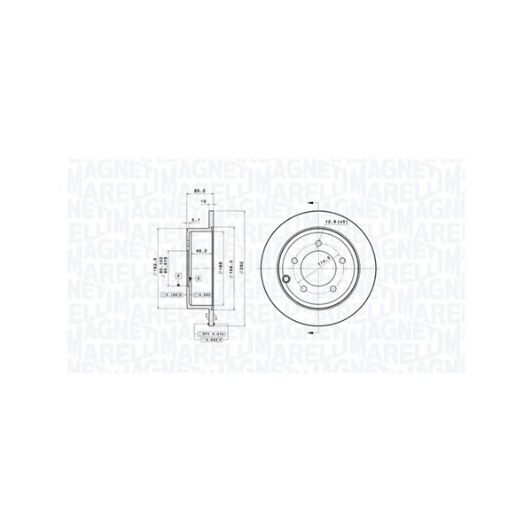 Bromsskiva Solid, Bakaxel Magneti marelli 360406080101 MAGNETI MARELLI