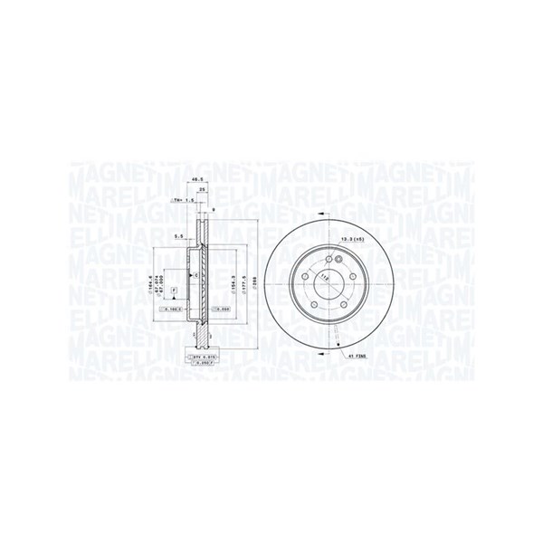 Bromsskiva Ventilerad, Framaxel Magneti marelli 360406006301 MAGNETI MARELLI