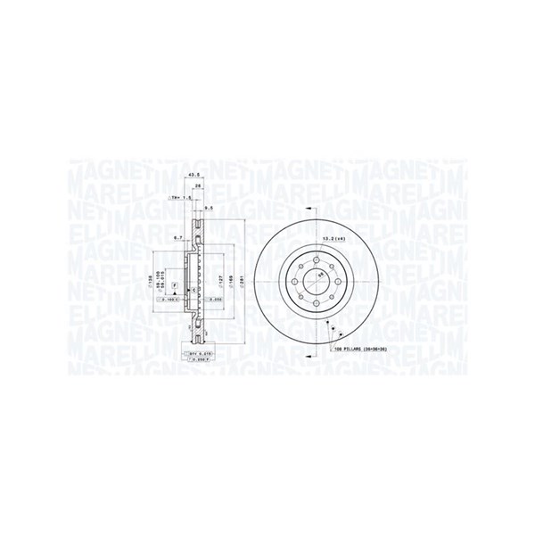 Bromsskiva, Framaxel Magneti marelli 360406010400 MAGNETI MARELLI