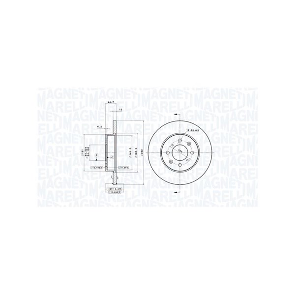 Bromsskiva Solid, Framaxel Magneti marelli 360406014500 MAGNETI MARELLI