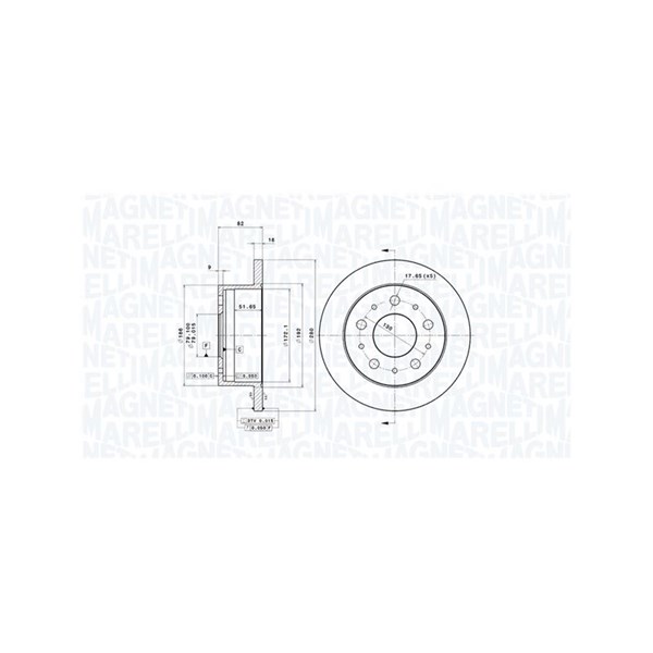 Bromsskiva Solid Magneti marelli 360406023600 MAGNETI MARELLI