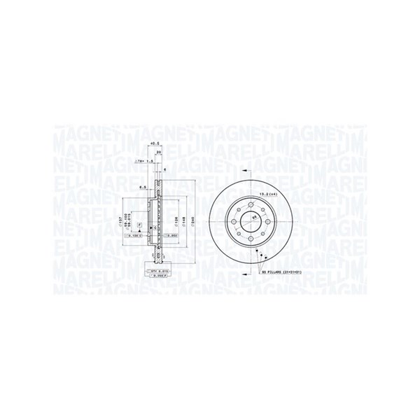 Bromsskiva, Framaxel Magneti marelli 360406023700 MAGNETI MARELLI