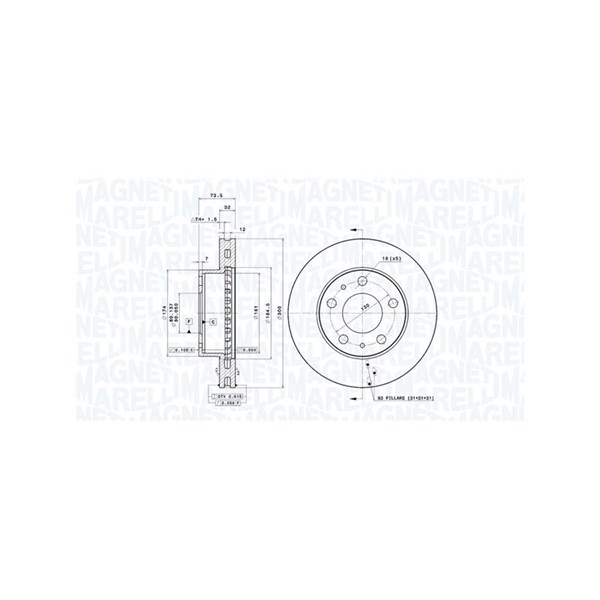Bromsskiva, Framaxel Magneti marelli 360407100000 MAGNETI MARELLI