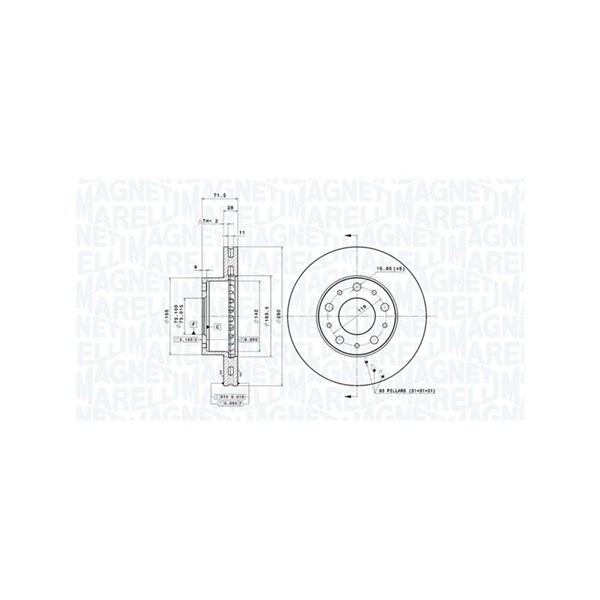 Bromsskiva, Framaxel Magneti marelli 360407100100 MAGNETI MARELLI