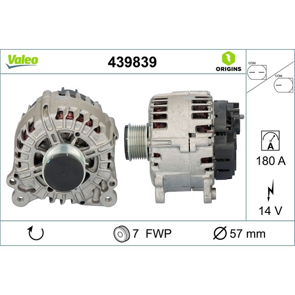 Generator 14V 180A Valeo 439839 VALEO