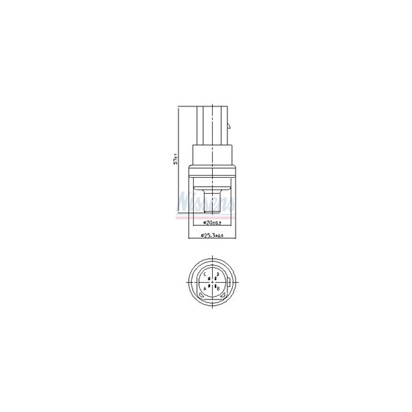 Kylvätsketemperatur-sensor, Bak Nissens 207009 NISSENS