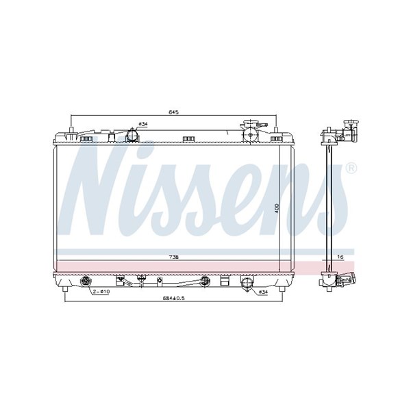 Kylare, motorkylning Nissens 646844 NISSENS Kylare, motorkylning Nissens 646844 NISSENS