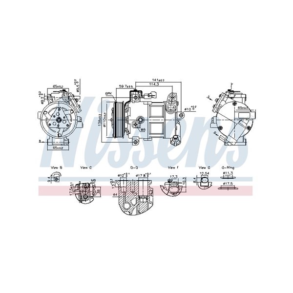 Kompressor, klimatanläggning Nissens 890596 NISSENS