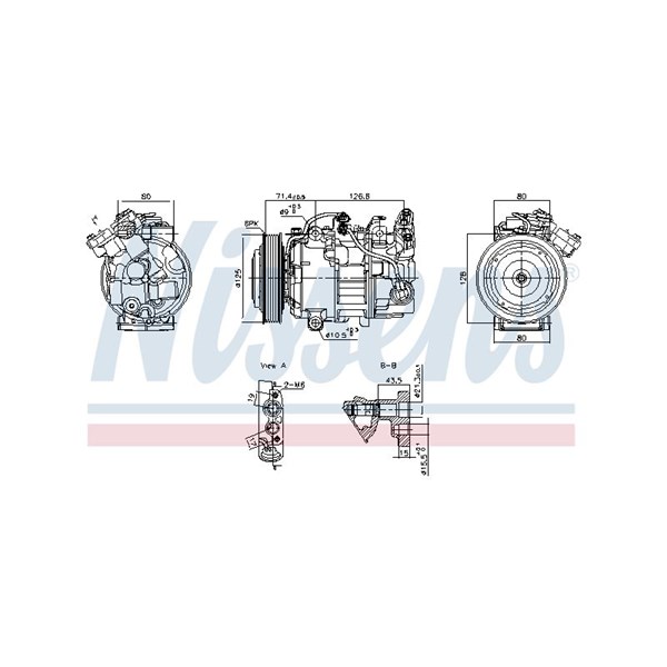 Kompressor, klimatanläggning Nissens 891043 NISSENS