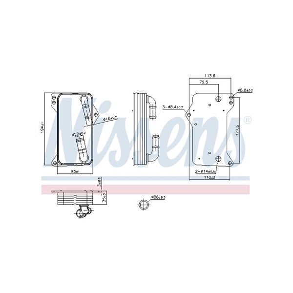 Oljekylare, automatisk transmission Nissens 91505 NISSENS