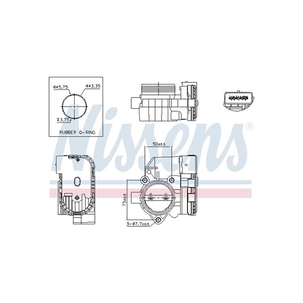 Gasspjäll/Spjällhus 12V Nissens 955006 NISSENS
