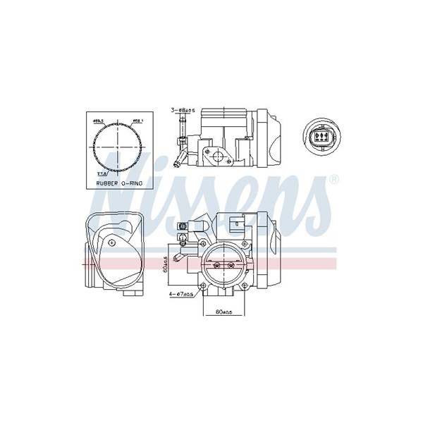 Gasspjäll/Spjällhus 12V Nissens 955043 NISSENS