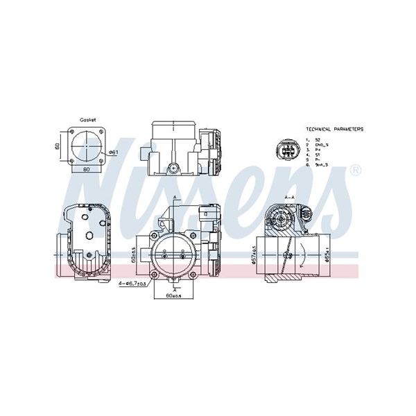 Gasspjäll/Spjällhus 12V Nissens 955079 NISSENS