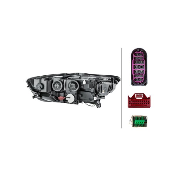 Strålkastare 12V, Höger Hella 1EL 011 150-361 HELLA