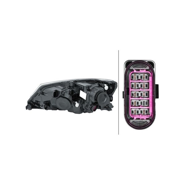 Strålkastare 12V, Höger Hella 1EL 011 824-221 HELLA