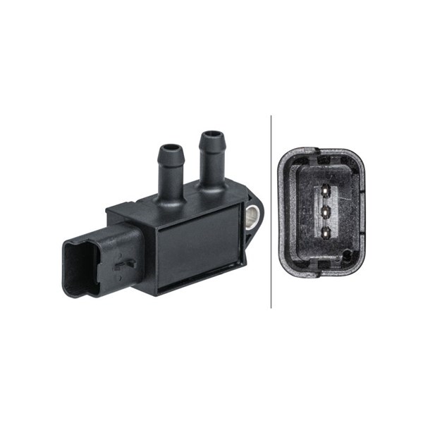 Sensor, avgastryck, Upptill Hella 6PP 009 403-431 HELLA