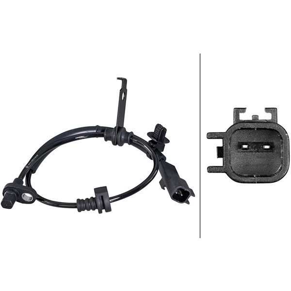 ABS-givare, Sensor, hjulvarvtal, Bakaxel Hella 6PU 358 218-681 HELLA