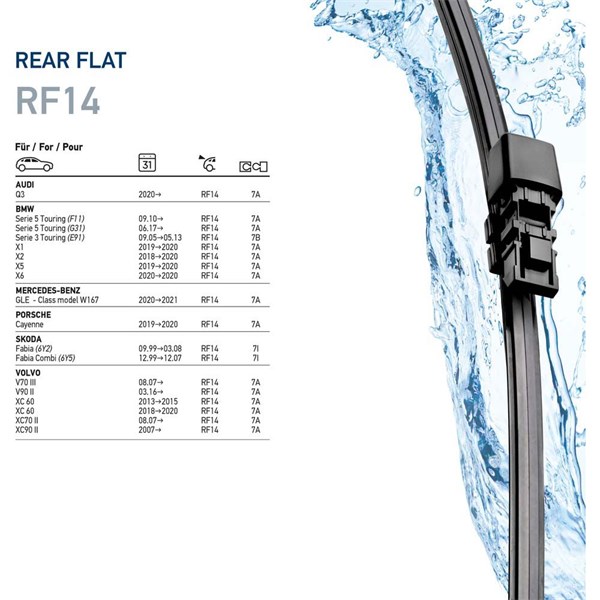Torkarblad, Bak Hella 9XW 358 179-141 HELLA