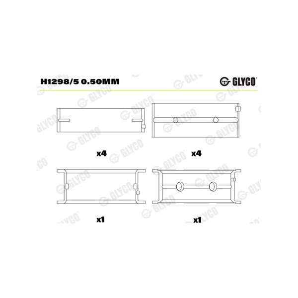 Vevlager Glyco H1298/5 0.50MM GLYCO