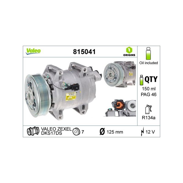 Kompressor, klimatanläggning 12V Valeo 815041 VALEO