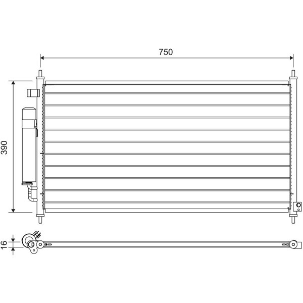 Kondensor, klimatanläggning Valeo 822704 VALEO