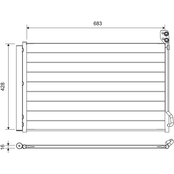 Kondensor, klimatanläggning Valeo 822756 VALEO