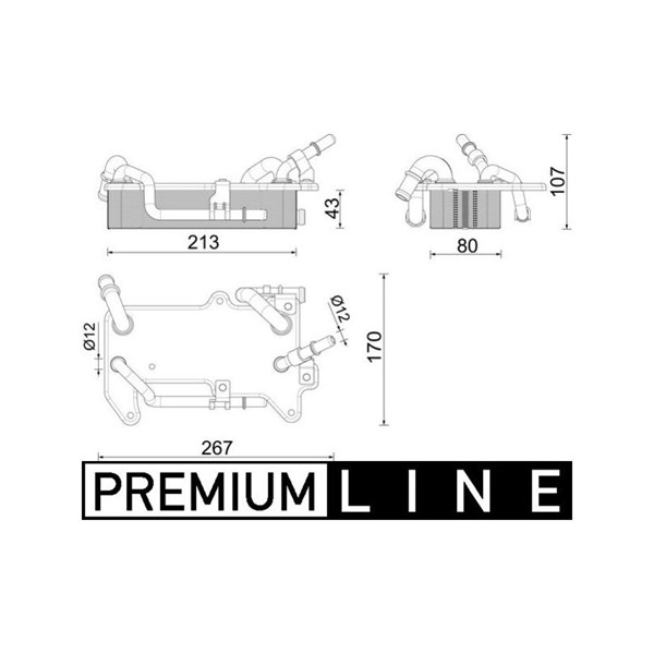 Oljekylare, automatisk transmission, Vänster Mahle CLC 284 000P MAHLE