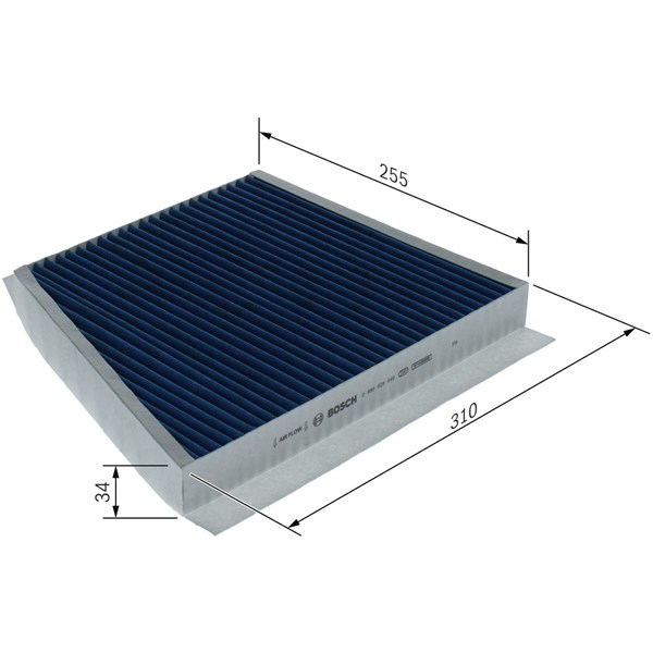 Kupefilter, Motorrum Bosch 0 986 628 649 BOSCH Kupefilter, Motorrum Bosch 0 986 628 649 BOSCH