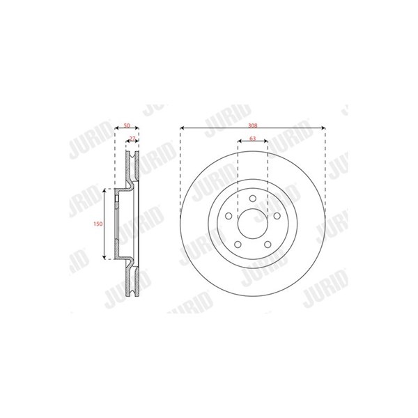 Bromsskiva Ventilerad, Framaxel Jurid 563664JC JURID Bromsskiva Ventilerad, Framaxel Jurid 563664JC JURID