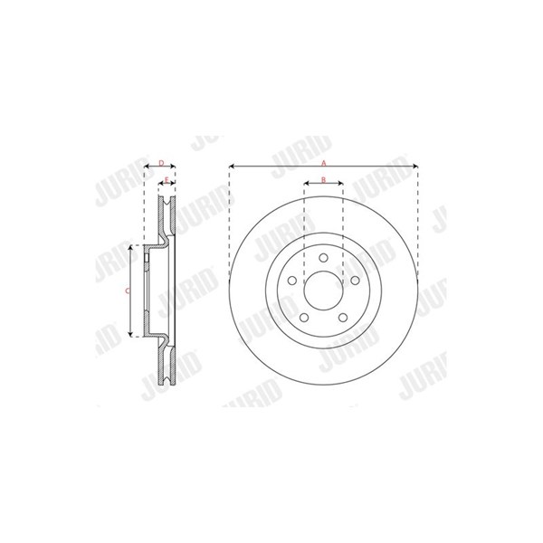 Bromsskiva Ventilerad, Framaxel Jurid 563664JC JURID Bromsskiva Ventilerad, Framaxel Jurid 563664JC JURID