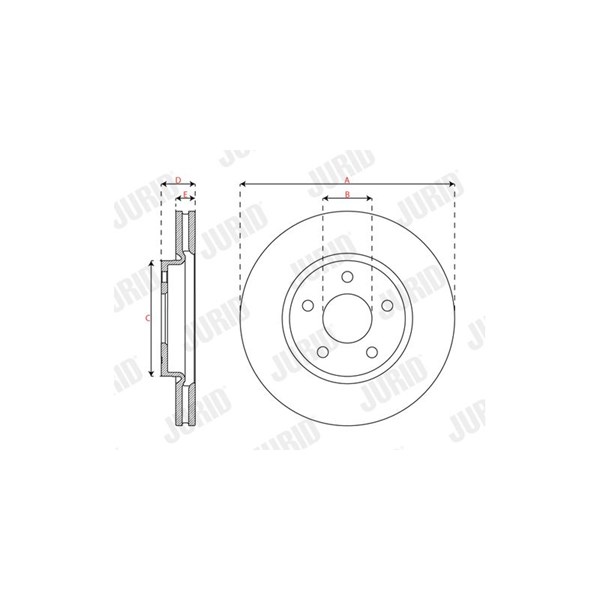 Bromsskiva Ventilerad, Framaxel Jurid 563694JC JURID Bromsskiva Ventilerad, Framaxel Jurid 563694JC JURID