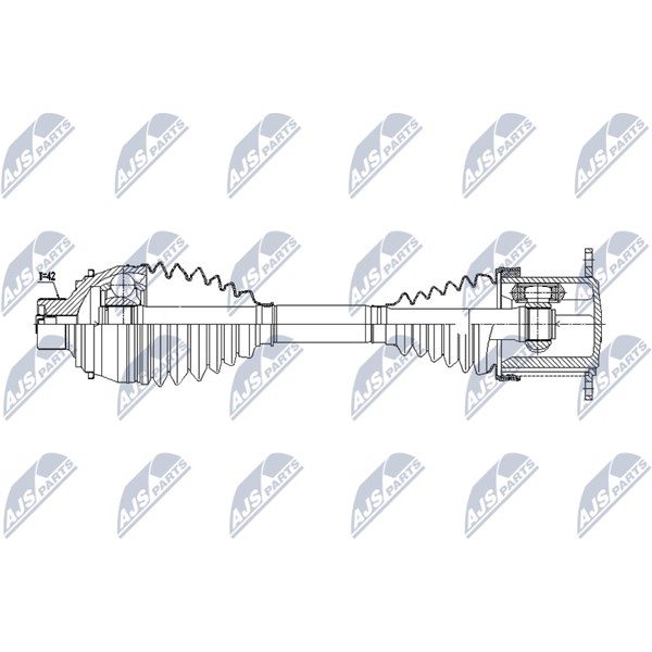 Drivaxel, framaxel höger, framaxel vänster Nty NPW-AU-075 NTY