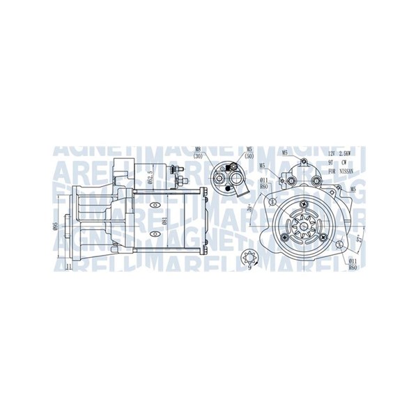 Startmotor 12V Magneti marelli 063721491010 MAGNETI MARELLI