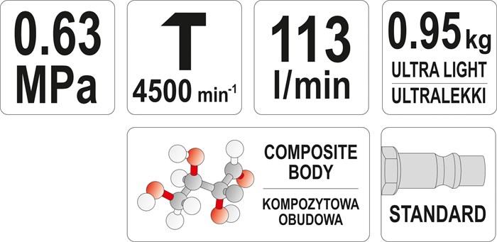 Borrmaskin (tryckluft), Universal Yato Borrmaskin (tryckluft), Universal Yato