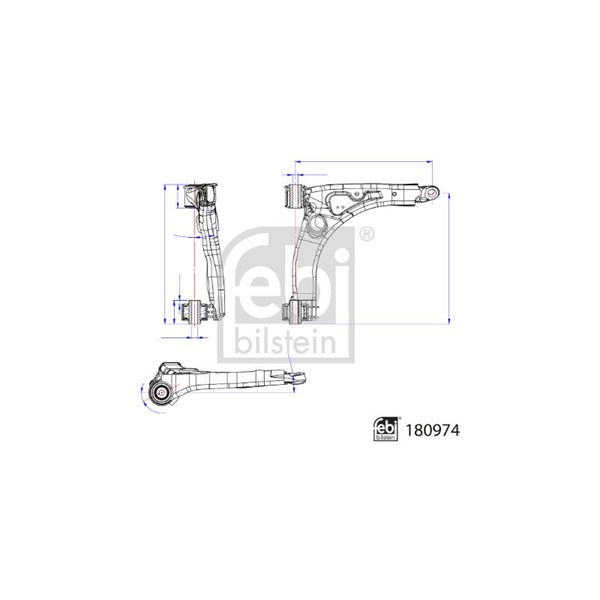 Länkarm, framaxel höger Febi bilstein 180974 FEBI BILSTEIN Länkarm, framaxel höger Febi bilstein 180974 FEBI BILSTEIN