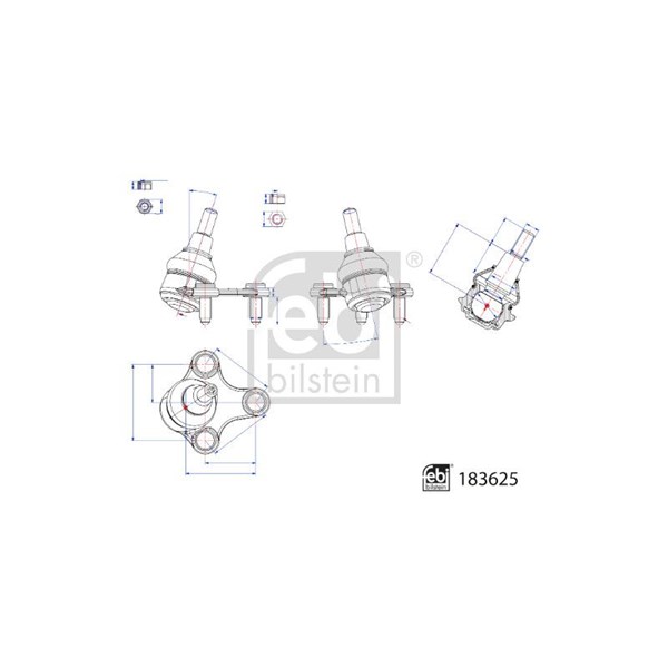 Kulled / Spindelled, framaxel höger Febi bilstein 183625 FEBI BILSTEIN